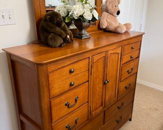 Dresser and mirror matches high boy bed