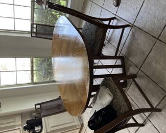 Mid Century table with 8 upholstered chairs