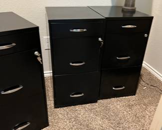 2/1 Metal File Cabinets.  1 small drawer, and 2 all size folder cabinets
