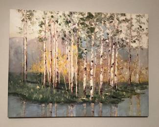 Birch Trees on Water Wall Art