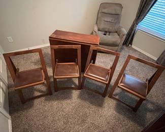 drop leaf table with 4 chairs