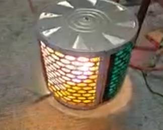 Vintage specialty 6ft stainless aluminum 46 branch Christmas tree, tripod stand & Evergleam color projector. 