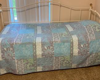 Twin sized trundle bed. There is another bed under neath that rolls out. Perfect for kids who like to have sleep overs! Bedding also for sale!