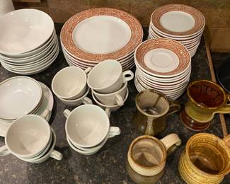 Full set of Mayer China, Hawaiian Motif - plates, cups, saucers, etc. Also a lot of studio pottery, many pieces signed.