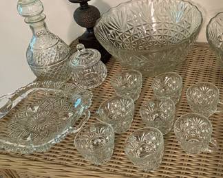 Lots of Early American Pressed Glass EAPG, Indiana Glass , Anchor Hocking, Princess Glass, and other vintage glass collectible pieces!