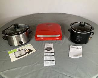 TRU and Crockpot Slow Cookers, & George Foreman Electric Grill