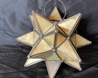 18 Point Glass Star Mirrored Pendant Candle Light
