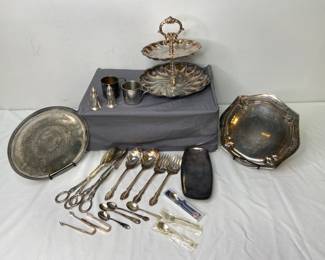 Silver Plated Serving Ware and Collectable Spoons