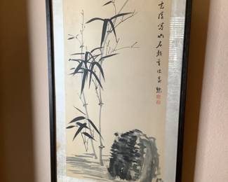 Vintage Oriental Ink Bamboo Sketch
