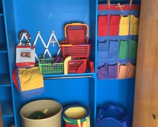 Primary Colored Closet Organization, Wood Blocks