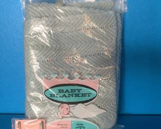  NEW Rosebud Vintage Baby Blanket, Sterling Silver Diaper Pins