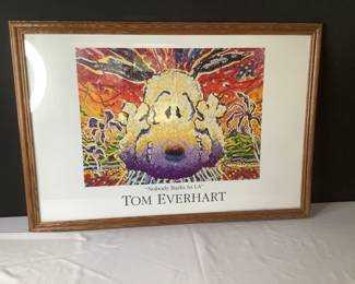 Tom Everhart "Nobody Barks in LA" Framed Print
