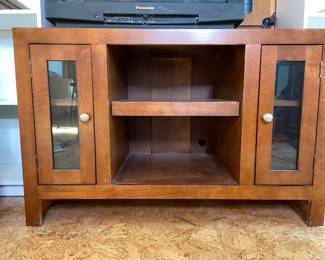 Glass Windowed Entertainment Stand
