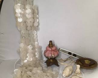 Capiz Shell Light, Hendryx Copper Lamp Dome, Vintage Porcelain Lamp Base, More