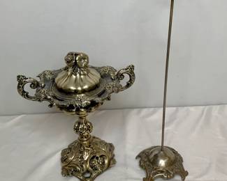 Antique Silver Plated Urn and Hat Stand