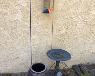 Birdbath, Planter, Shepard's Hook