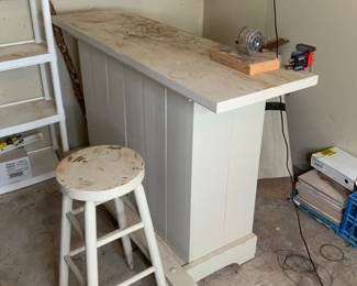 Garage Workbench/Bar and Stool
