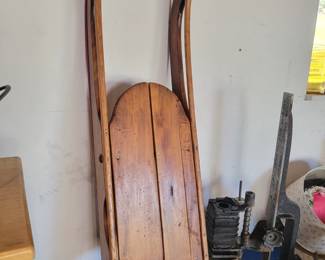 1930's Wood Sled In Exceptional Condition.