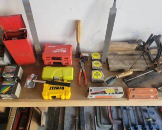 Vintage Mitre Box & Saw, Brass Drill Bit Sets.