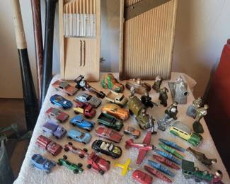 Cast Iron Cars, Plus Barclay & Manoil WWI Figurines Not Shown.