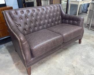 Modern Leather Love Seat