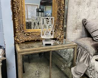 Marge Carson Nightstand and Decorative mirror Orlando