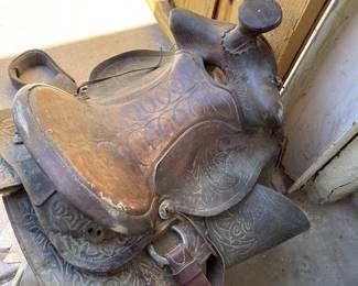Saddle and Memorabilia  - Spurs, reins, etc