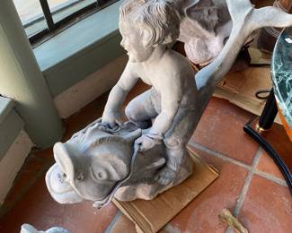 Set of lead garden statues  