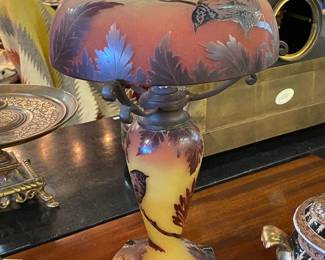 Nancea cameo glass lamp in the style of Émile Gallé 