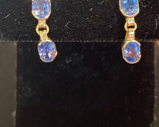 Tourmaline & gold drop earrings