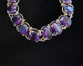Handmade bracelet of Brazilian amethyst in gold 