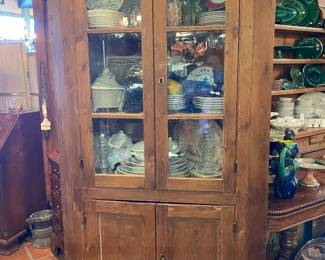 mid 19th C. pine corner cabinet, now 75% OFF!