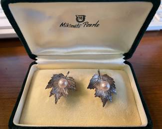 Mikimoto sterling earrings 