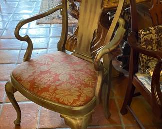 Set of four custom painted arm chairs ( Orville Carr)