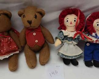 Bear Couple Raggedy Ann  Andy