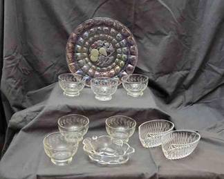 Crystal Serving Carnival Glass Tray 