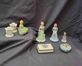 Growing Up Figurines, Trinket Boxes Candle Holders 