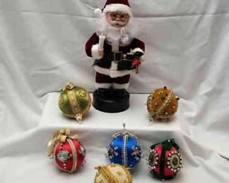 Santa Plays Jingle Bells  Vintage Ornaments 