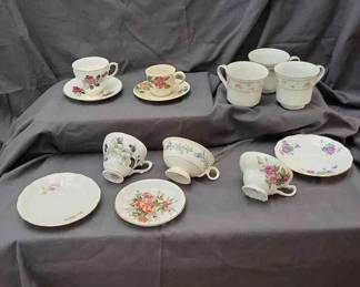 Unmatched China Cups Saucers