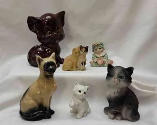 Vintage Redware Cat And More Cats 