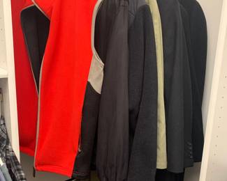 Burberry vest, North Face, leather and suede coats - all name brand, in excellent condition