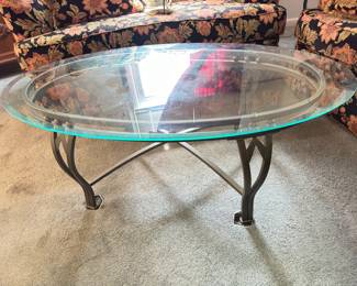 glass top coffee table