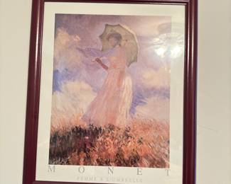 framed Monet print