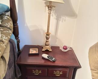nightstand and lamp