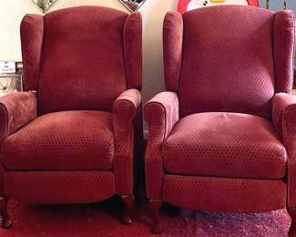 102 Wing Back Recliner Pair