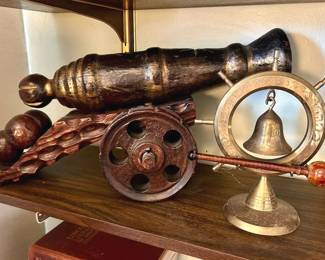 116 Brass  Wood Bell  Cannon
