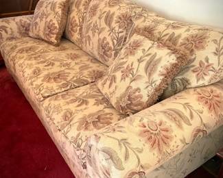 134 Bassett 3 Person Floral Loveseat 