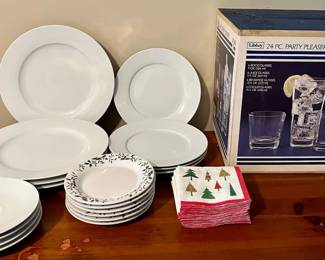 242 White Dishes  Glasses 