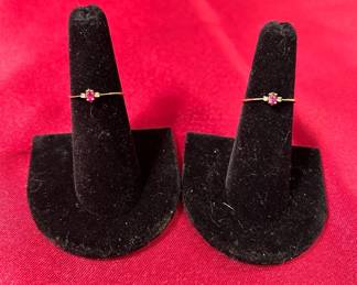 428 Twin 10KP Gold Gemstone Rings