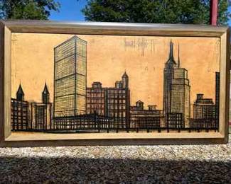 502 Bernard Buffet New York Skyline Framed 